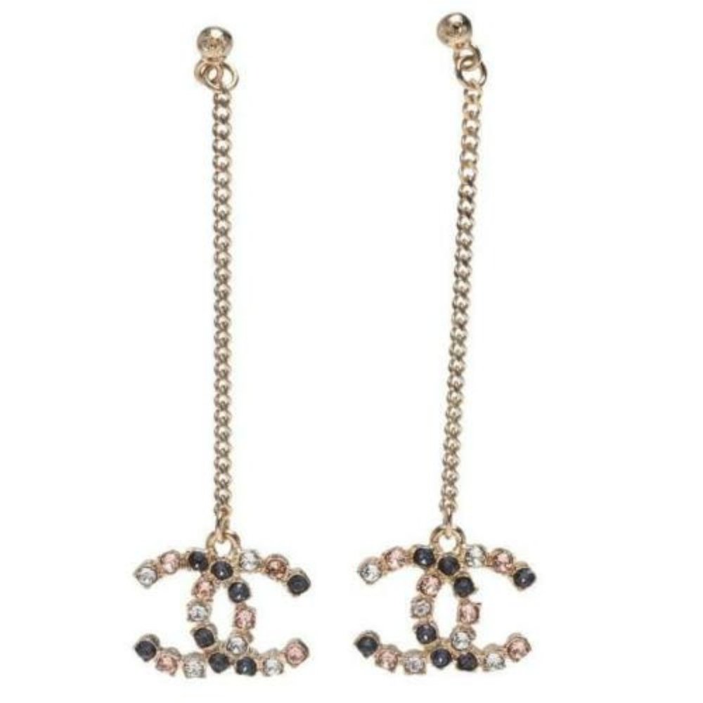 NWT CHANEL CC RUNWAY LONG EARRINGS